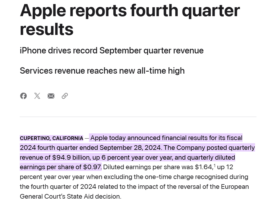 apple reports